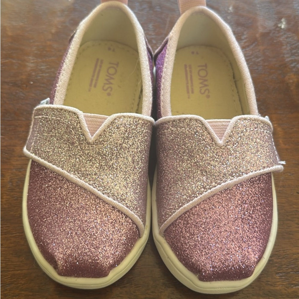TOMS Kids Sparkly Sneakers - Purple and Pink